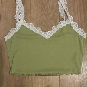 Brandy Melville Green laced top